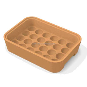 Conteneur de stockage d'oeufs en liège empilable écologique Porte-oeufs en bois pour réfrigérateur Organiser - Product Image 3
