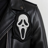 Patch fantôme d'horreur brodé 3D personnalisé thermocollant en tissu sergé pour vêtements de bébé