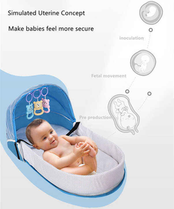 Lettino Pieghevole da Viaggio per Neonati, Borsa Zaino con Giocattoli e Zanzariera, Lettino da Viaggio per Bambini - Product Image 4