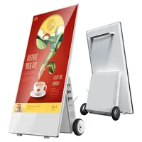 Portable Replaceable Battery Lcd Digital Poster Display 43 Inch Mobile Kiosk Digital Signage