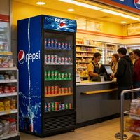 Réfrigérateur de Magasin Rebirth, Vitrine Réfrigérée pour Boissons, Présentoir Réfrigéré pour Cola et Pepsi