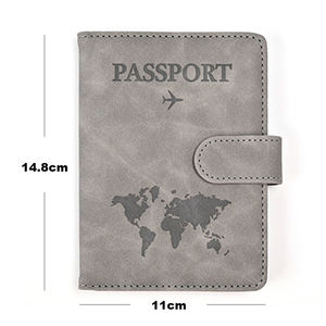 Capa de Passaporte em Couro PU com Logo Personalizado, Carteira de Viagem com Fecho Magnético, Porta-Passaporte Familiar com Bloqueio RFID - Product Image 3
