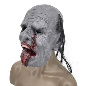 Máscara de Látex de Halloween, Diseño de Terror, Blanco y Negro, Impermanencia, Accesorio de Disfraz para Festival de Fantasmas - Product Image 2