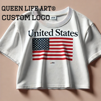 T-shirt crop 100% coton personnalisé avec logos imprimés ou brodés t-shirts essentiels en coton crop top t-shirt pour femmes