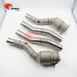 Tuyau d'échappement pour <span class=keywords><strong>Ferrari</strong></span> GTC4Lusso 6.3L V12 en acier inoxydable, tube avant de course avec bouclier thermique, performance accrue - Product Image 4