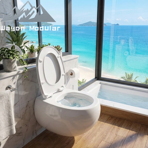 WC mural en céramique Wayon, forme d'œuf unique et moderne, pour salle de bain d'hôtel de luxe - Product Image 3