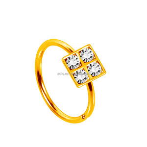 ห่วงเจาะจมูกสำหรับผู้หญิงทำจากสเตนเลสเกรดสูงคริสตัลที่สวยงาม - Product Image 5