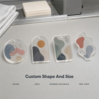 Porte-clés en acrylique transparent personnalisé, forme et épaisseur sur mesure, breloque imprimée personnalisée avec trou pré-percé
