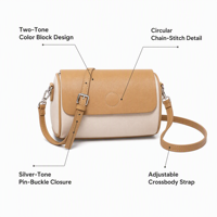 ODM 2026 Nuevo Bolso Bandolera de Moda Marrón de Cuero PU Tipo Tofu para Mujer, Bolso de Hombro Pequeño con Solapa, Bolso de Mano Premium para Uso Diario para Mujer