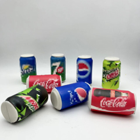 Jouet souple en forme de canette de soda géante, forme cylindrique mince, corps de canette imprimé en couleur, proportion réaliste de canette métallique, anti-stress