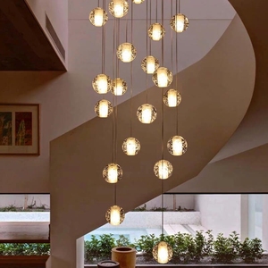 Lustre Moderne Classique Décoration d'intérieur E27 Or Rond Led Boule à Bulles Moderne Suspension en Verre - Product Image 2