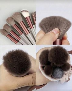 Ensemble de 13 pinceaux de maquillage professionnels en poils synthétiques doux et non pelucheux avec logo personnalisé, pour le visage, le blush et les contours, manche en plastique - Product Image 3