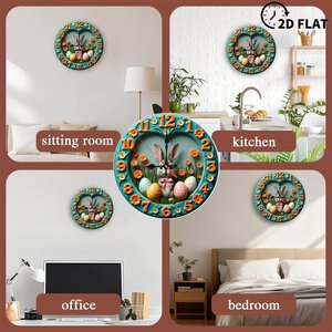 Round Wooden Wall <b>Clock</b> 25cm Natural Wood Color Quiet Design For Home <b>Bedroom</b> Study Room - Product Image 3