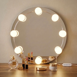 8 Bulb <b>LED</b> Vanity <b>Mirror</b> Lights USB Powered <b>Makeup</b> <b>Mirror</b> Lighting Kit 3 Colors Dimmable Holywood Style <b>Mirror</b> Lamp - Product Image 1