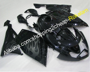Kit de carénage de moto ABS, ensemble de carrosserie noir, flamme blanche, pour BMW K1200S <span class=keywords><strong>K</strong></span> 1200 S 2005 2006 2007 2008 K1200 S - Product Image 1