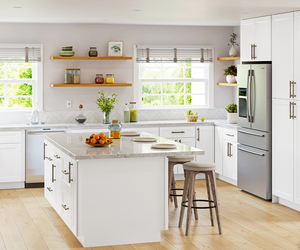 Ensemble de meubles de cuisine modulaires modernes en bois blanc sur mesure pour appartement et villa - Product Image 3