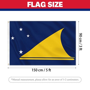 Bandera de Tokelau de 3x5 pies, personalizada, estilo canoa polinesia, con borde de doble costura, para festivales culturales, con ojales, para exteriores - Product Image 3
