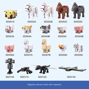 ตัวต่อแม่เหล็กแบบข้ามพรมแดน ชุดตุ๊กตาสัตว์ โครงกระดูก ซอมบี้ อาวุธ อุปกรณ์เสริม ของเล่น DIY พลาสติก สำหรับปูพื้น - Product Image 3