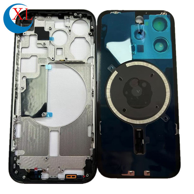 Mobile Phone Replacement Chassis Frame Battery Housing Cover for iPhone 15 16 15Pro 16Pro Max with Back Glass+Side Key Buttons