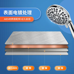 Juego de ducha de mano multifuncional con barra de extensión y cabezal de ducha superior, chapado en cromo, fácil de limpiar - Product Image 2