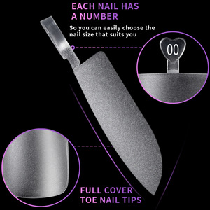 <span class=keywords><strong>Faux</strong></span> <span class=keywords><strong>ongles</strong></span> d'orteils mats carrés ultra-fins et flexibles, sans lime, à presser, pour extensions et usage quotidien - Product Image 2