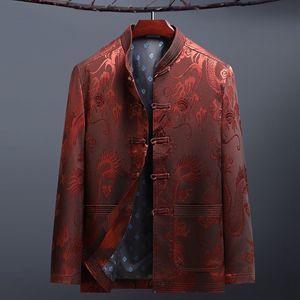 Nouveau costume long à manches longues de style chinois pour homme en soie glacée, saison printemps-été, pour personnes d'âge moyen <span class=keywords><strong>et</strong></span> âgées, Hanfu <span class=keywords><strong>père</strong></span> <span class=keywords><strong>et</strong></span> <span class=keywords><strong>fils</strong></span> - Product Image 4