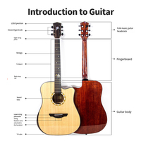 Guitarra Electroacústica Cutaway de 40/41 Pulgadas con Acabado Brillante, Tapa de Abeto Sólido y Fondo de Palisandro, Precio al por Mayor - ¡Gran Oferta!