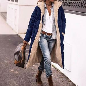 Manteau en peau de mouton surdimensionné pour femmes - <span class=keywords><strong>Veste</strong></span> d'hiver longue en polaire pelucheuse - Product Image 3