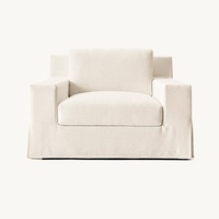 Ensemble de canapés d'intérieur Chesterfield moderne de luxe, cadre en bois massif, canapé modulaire, éponge, lin, confortable, hôtel, villa, salon