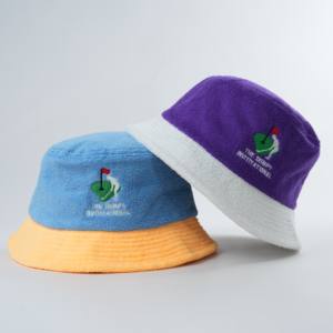 Combinaison couleur serviette Logo personnalisé seau chapeau mignon soutien broderie vente chaude chapeau <span class=keywords><strong>de</strong></span> pêcheur voyage en plein air - Product Image 1