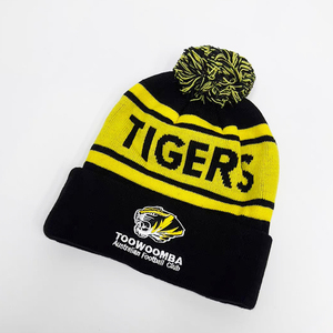 Custom Jacquard Embroidery Knitted Hat World Sports Events Rugby Football Team Supporter Hats Soccer Club Cup Fan <strong>Pom</strong> <strong>Pom</strong> <strong>Beanie</strong> - Product Image 3