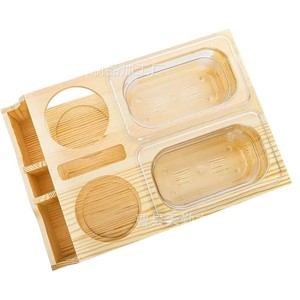 Caja de almacenamiento de madera para sofá, compartimentada para control remoto y teléfono móvil, con portavasos, de bambú y madera. - Product Image 2