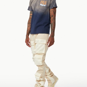 Pantalones Vaqueros Rectos Lvory para Hombre, Logotipo Personalizado, Frente Plano, Lavado de Color, Primavera, Ecológicos, Transpirables, Pantalones Cargo Lisos - Product Image 6