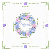 Tapis de Mahjong Moderne Automatique Pliable Portable Imprimé Couronne d'Hortensias Écologique Durable pour Casino et Jeux d'Hasard Lavable Anti-bruit