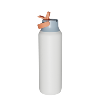 Couvercle de paille détachable Sports Bouteille d'eau isolée Double paroi Flacon en acier inoxydable Portable Gym Camping Outdoor Thermos Cup