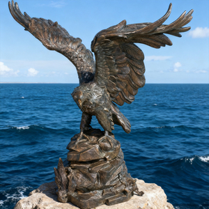 Grandes Sculptures d'aigle en bronze antique Prix d'usine Techniques de moulage et de placage Impression personnalisée Modèle grandeur nature - Product Image 4