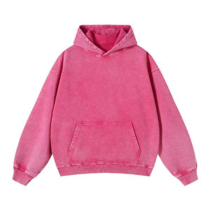 Sudaderas con capucha de peso pesado para hombre Sudadera con capucha de Otoño de algodón sólido 100% de talla grande - Product Image 5