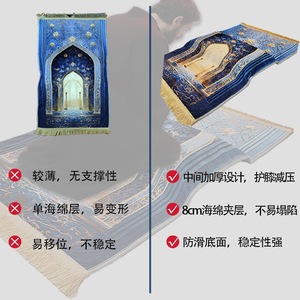 Tappetino da Preghiera in Memory Foam 8CM, Nuovo Design Antiscivolo in Poliestere, Morbido Supporto per le Ginocchia, Stile Musulmano, Lavabile per Casa, Moschea o Viaggio - Product Image 3