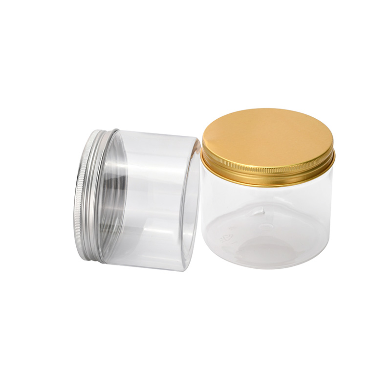 Tiger Hot Sale 300ml 500ml 1000ml PET Clear Food Grade Plastic Cosmetic Jars with Aluminum Lid Customized Printing Logo Accepted