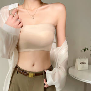 Nuovo colore solido Bustier senza spalline traspirante Anti-dislodgement <span class=keywords><strong>Top</strong></span> <span class=keywords><strong>Top</strong></span> estivo Casual canottiere - Product Image 1