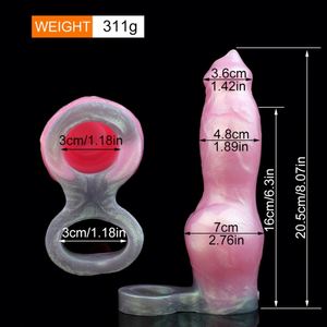 Funda de dildo con nudo de lobo YOCY para extensor de pene, estimulador de nudo enorme de 2.75 pulgadas de grosor, juguete sexual para hombres, cubierta para pene, producto erótico - Product Image 6