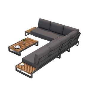Ensemble de canapés d'extérieur, mobilier de jardin, résistant à l'eau et au soleil, <span class=keywords><strong>en</strong></span> aluminium, contemporain, écologique, pour hôtel, combinaison pour cour - Product Image 3