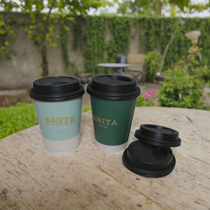 Gobelets à café en papier jetables à double paroi de 16oz du fabricant, fabriqués artisanalement, en PLA, boissons chaudes/froides, peinture PE simple/à dipple, biodégradable - Product Image 3