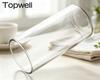 Tasse en verre borosilicate TOPWELL 300 ml et 500 ml sans anse, style moderne, résistante à la chaleur, compatible micro-ondes et lave-vaisselle