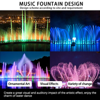 Fontaine musicale programmable - Fontaine dansante extérieure avec diverses variations de musique, de lumières et de motifs d'eau