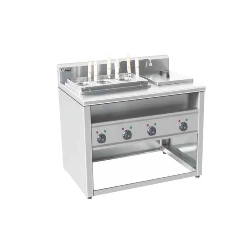 Cuisinière à gaz verticale multifonctionnelle Double seaux comptoir nouilles soupe Machine de cuisson