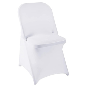 50Pcs Stretch Washable Standard Size Party Banquet Chair Slipcovers White Wedding Spandex Folding Chair Cover - Product Image 1