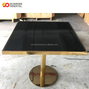 Nhà Hàng Bàn Màu Đen Với Chân Thép Không Gỉ Đồ Nội Thất Bán Buôn Cao Cấp - Product Image 5