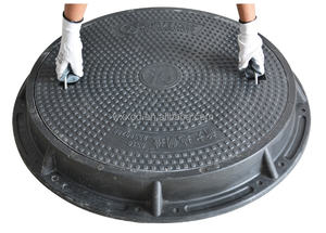 Couverture de regard ronde en fibre de verre étanche, grille de drainage FRP BMC pour voie publique, système de drainage de rue de haute qualité - Product Image 3