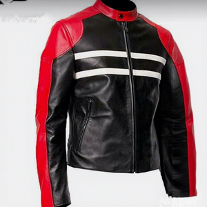 Veste en cuir véritable 100% pur et authentique, imperméable, coupe-vent et respirante, col mandarin, fermeture éclair, vente en gros BS International NA190 - Product Image 1
